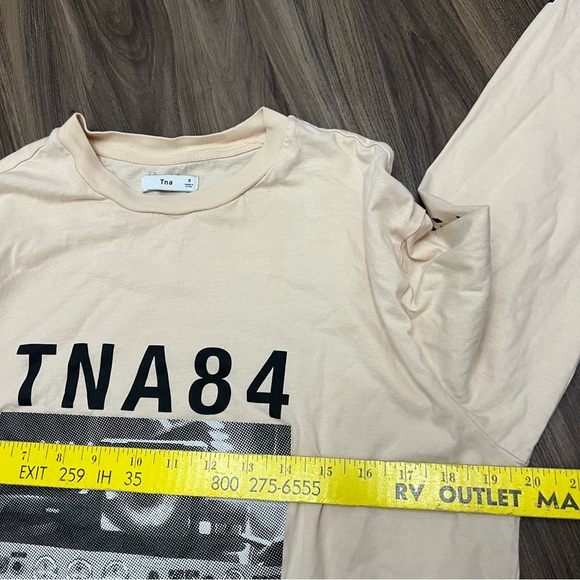 TNA women sz S Japan long sleeve crop top long sleeve cream - Picture 4 of 8